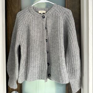 Sezane emile cardigan in mottled grey